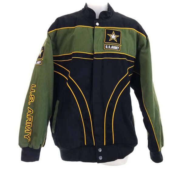 VTG US Army Recon Coat L Bomber Jacket Embroidered Patch Lined Brigade - Picture 2 of 12